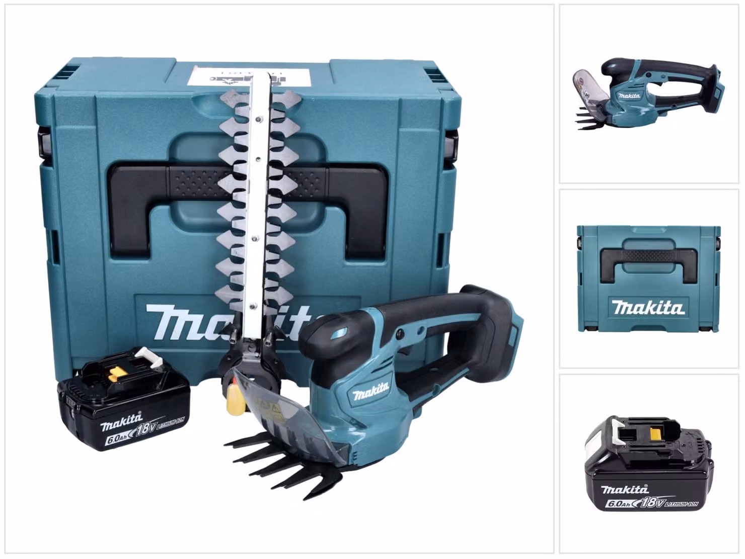 Makita DUM 111 G1XJ Cesoie per erba a batteria 18 V + 1x batteria ricaricabile 6,0 Ah + Makpac - senza caricabatterie