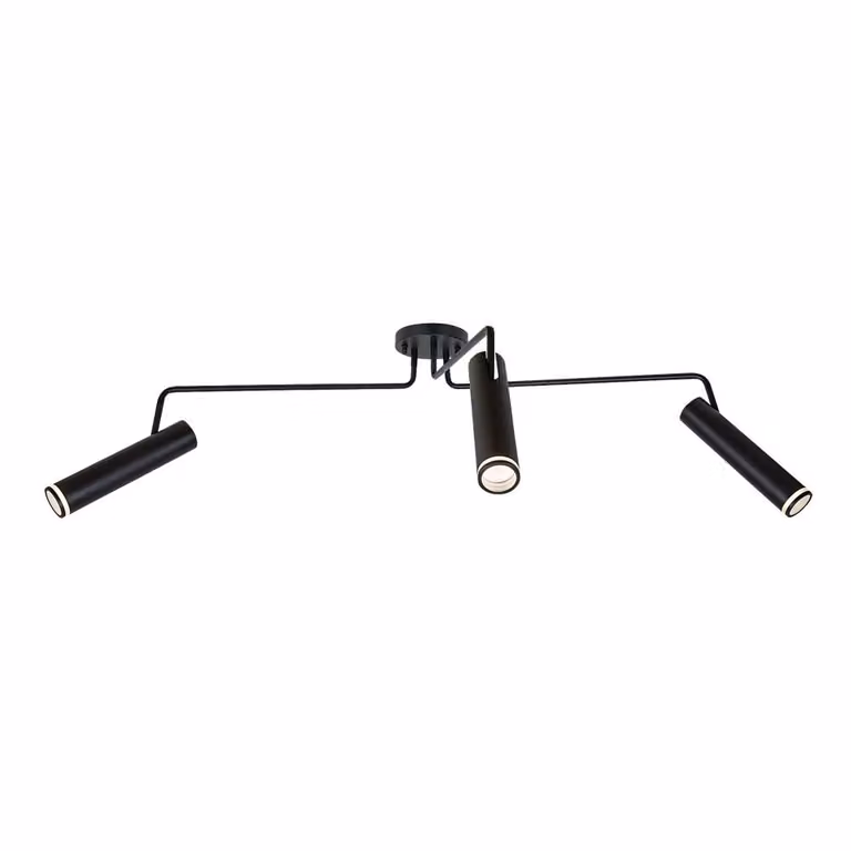 Rabalux Lampada da soffitto nera Senobia per lampadina 3x GU10 73039