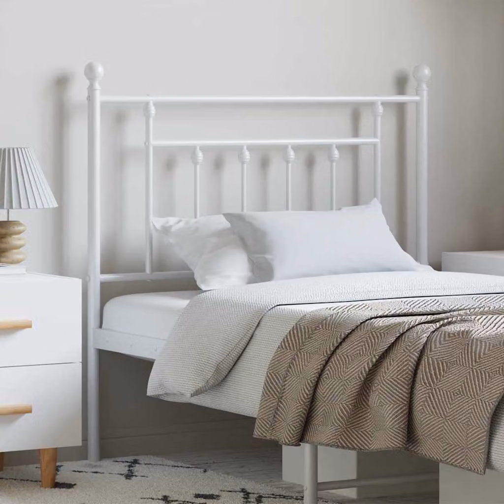 Testiera di ricambio in metallo bianco vidaXL per letto 100x200 cm
