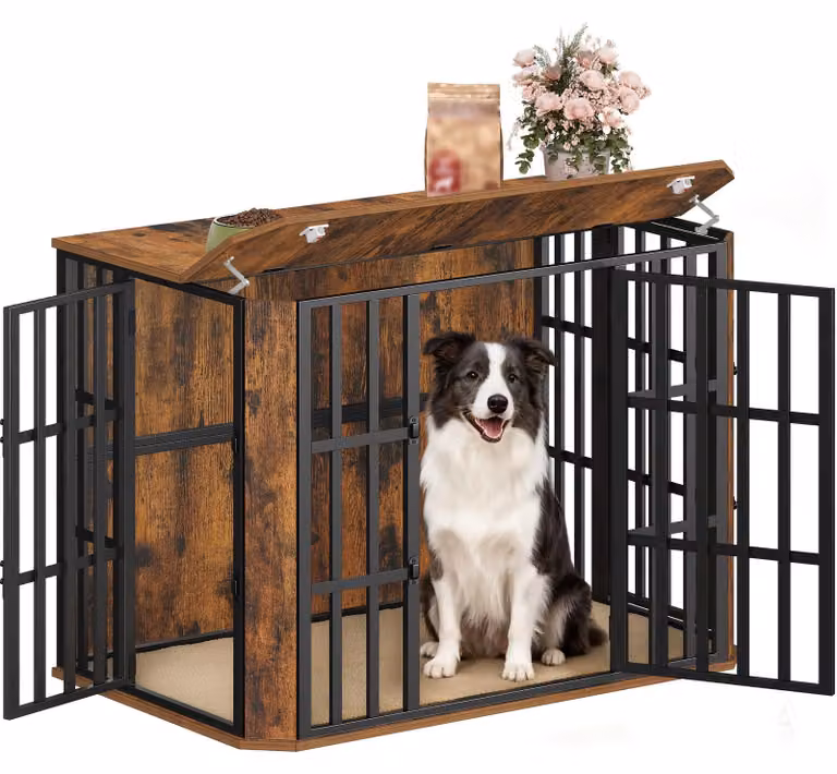 Gabbia per cani - Trasportino per cani - Cuccia per cani - Casa per cani - Gabbia per animali - Legno - Sistema multi-apertura - 108x66x77 cm