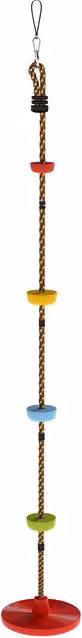 Corda da arrampicata da giardino AIYAPLAY per bambini con pedane e seduta a disco in HDPE e PE, colore rosso