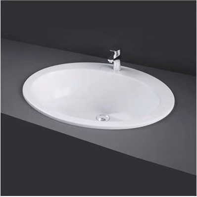 Lavabo da incasso soprapiano Rak modello Cherry in ceramica bianca, forma ovale, L: 63,5 cm, P: 53,5 cm, H: 22,5 cm – 1