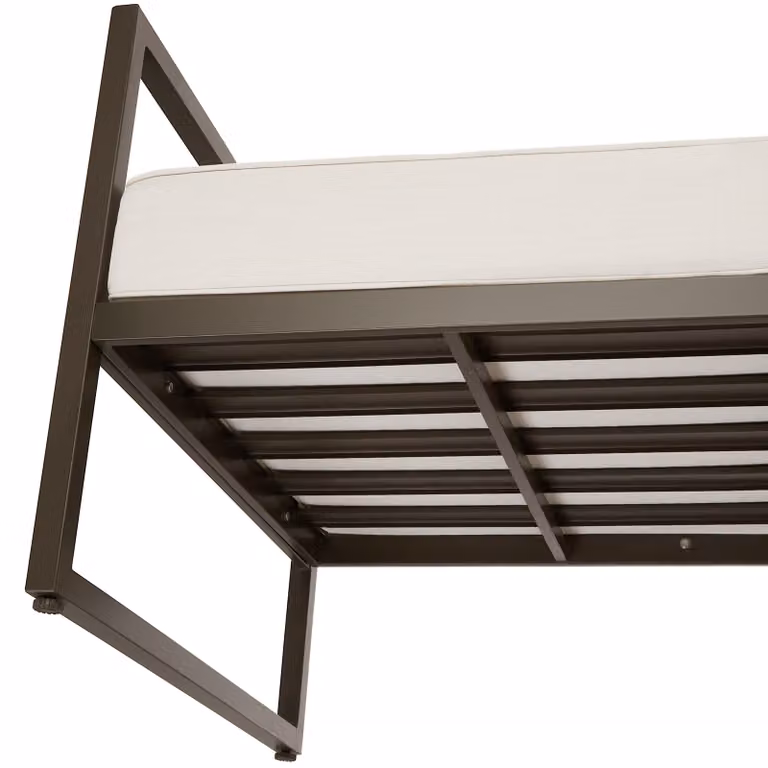 Set di 2 poltrone da giardino TecTake GmbH con imbottitura XXL, design moderno in metallo laccato e plastica, disponibili in marrone, beige o bianco
