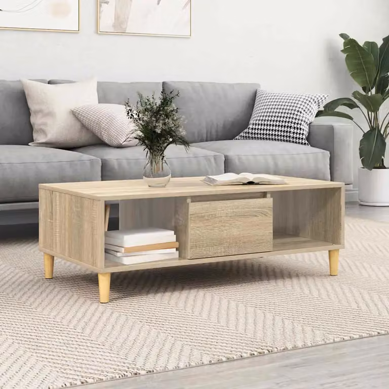 Tavolino da salotto vidaXL in rovere, L/P/H: 102 x 55 x 35 cm