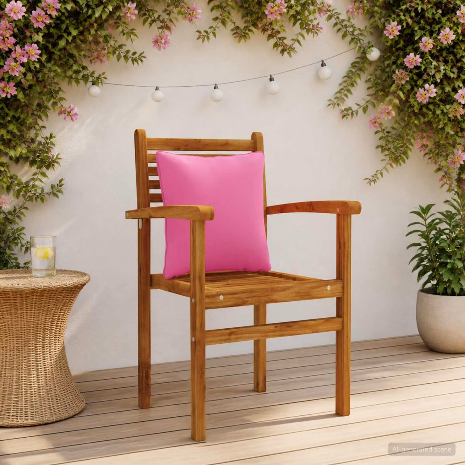 Set di 4 cuscini per schiena vidaXL PUTTEN in poliestere rosa con rivestimento rimovibile e lavabile in lavatrice