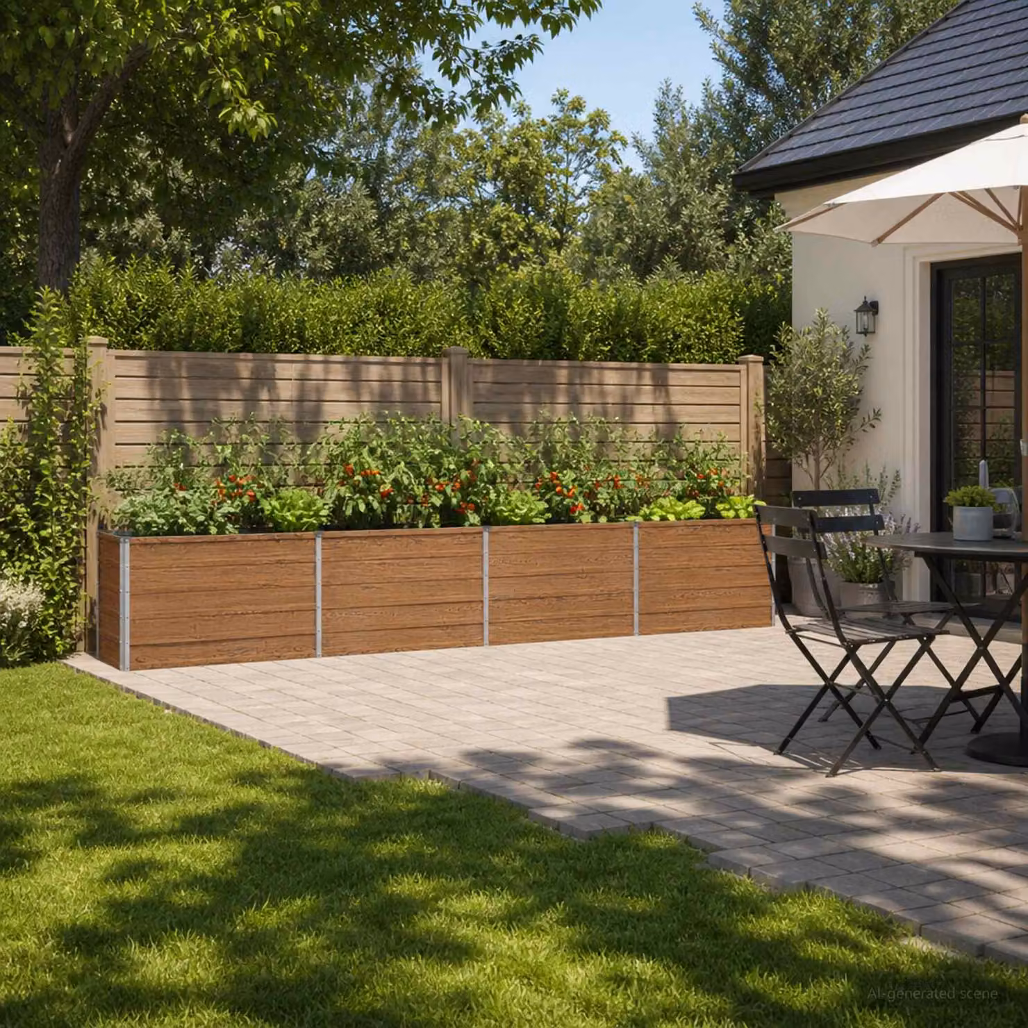 Letto rialzato da giardino vidaXL in metallo Corten marrone L: 320 cm, P: 40 cm, H: 55 cm
