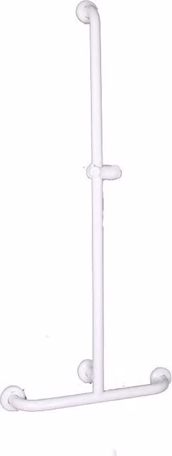 Goman maniglia inox con saliscendi doccia senza doccino e flessibile bianco