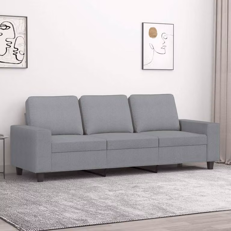 Maison Exclusive - Divano a 3 posti grigio chiaro 180 cm tessuto