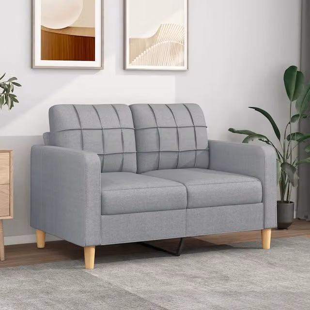 Divano a 2 Posti-Sofa 2 Posti Grigio Chiaro 120 cm in Tessuto 629019