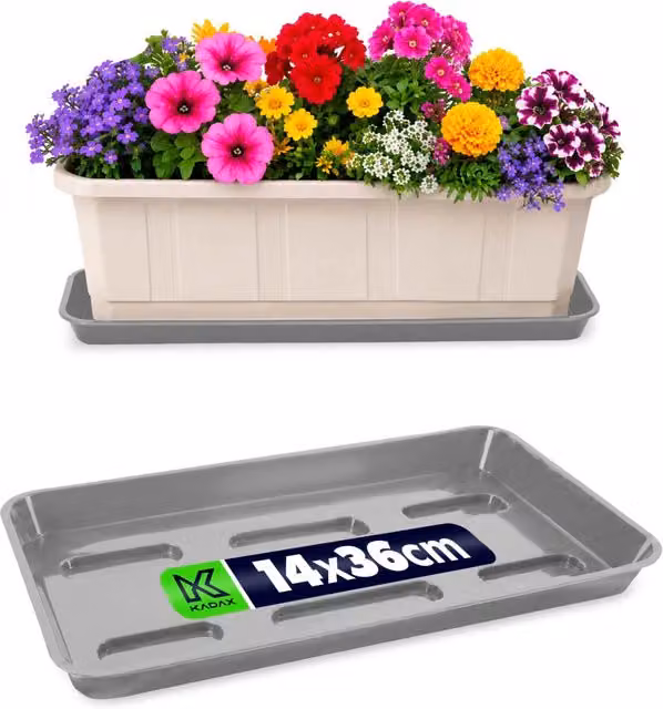Supporto per vaso da fiori KADAX 40 cm, fioriera da balcone, vassoio in plastica