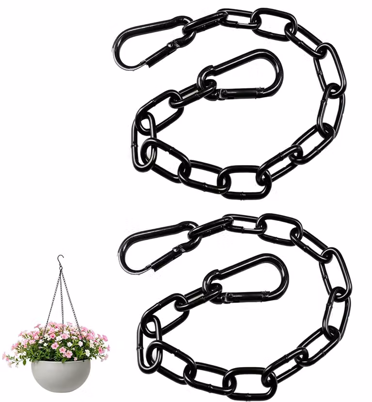 2 catene in acciaio inossidabile con gancio a scatto, diametro 4 mm, lunghezza 50 cm