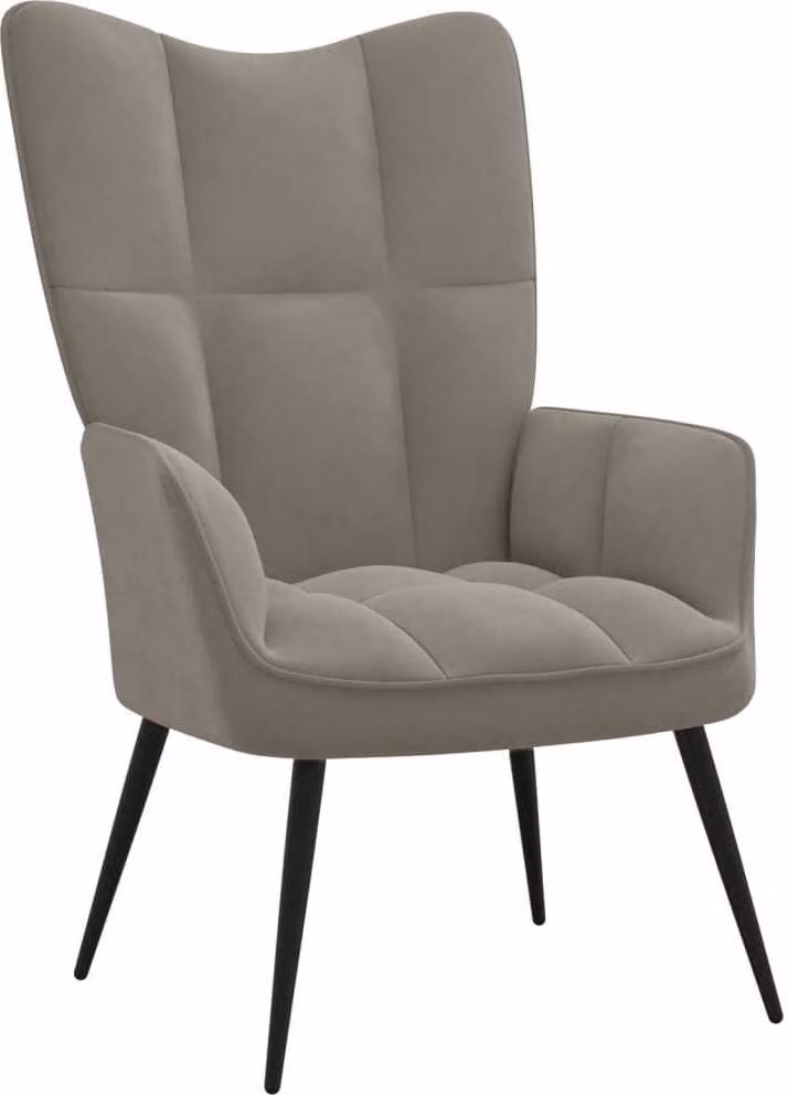 vidaXL Poltrona relax in velluto grigio chiaro - Poltrona relax - Poltrona - Poltrona - Poltrona - Poltrona relax