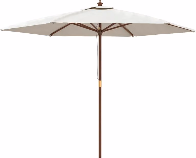 Ombrellone da Giardino con Palo in Legno Sabbia 299x240 cm