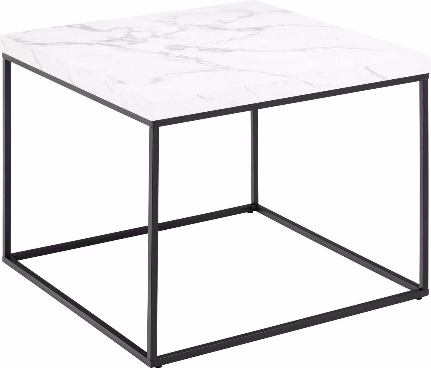 Tavolino da caffè Barossa da 60 cm con decorazioni in marmo bianco.
