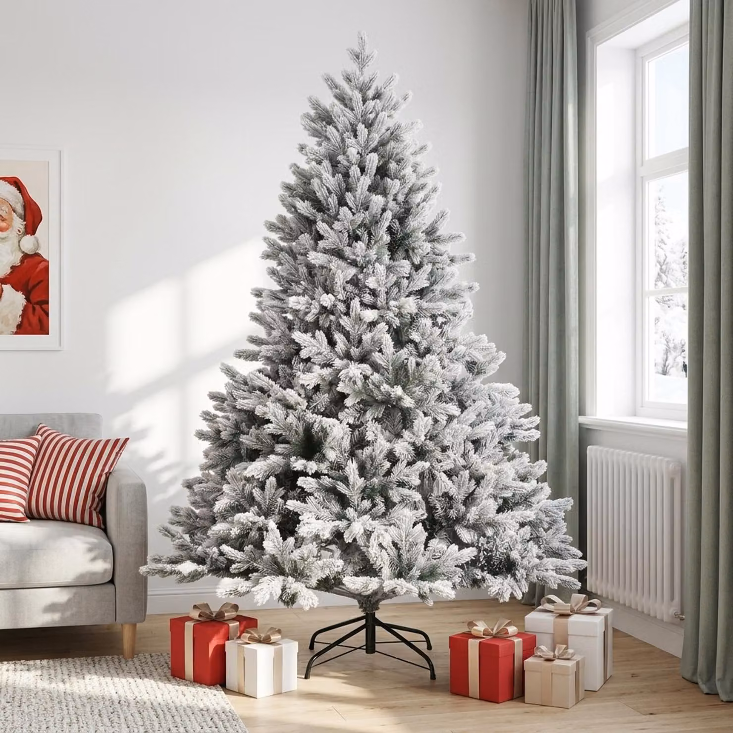 vidaXL Albero di Natale Artificiale con Rami Pieghevoli 210 cm