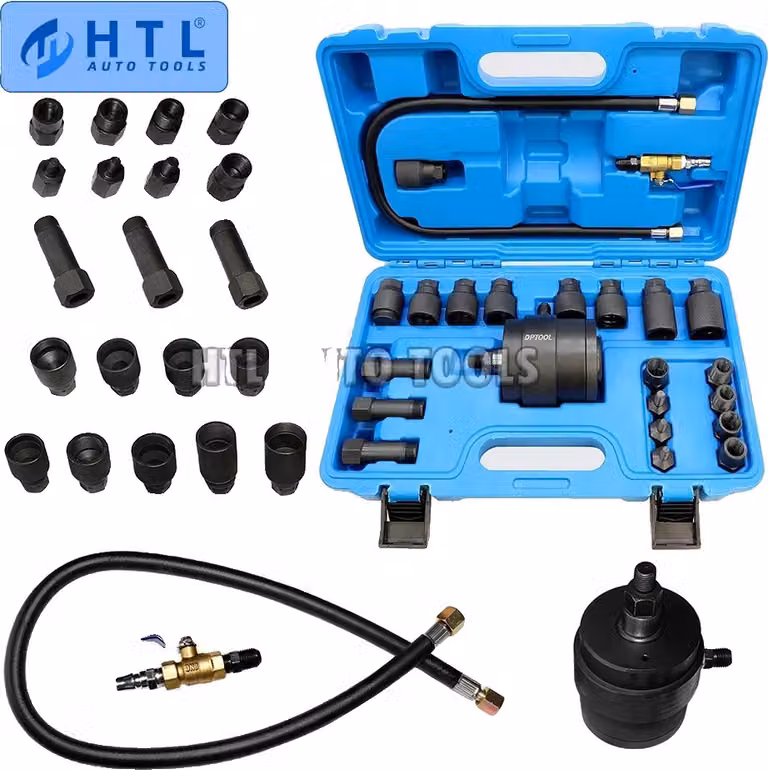 Kit di espulsione iniettori diesel, Strumenti di estrazione pneumatica, Ampia compatibilità, Ampia scelta di adattatori