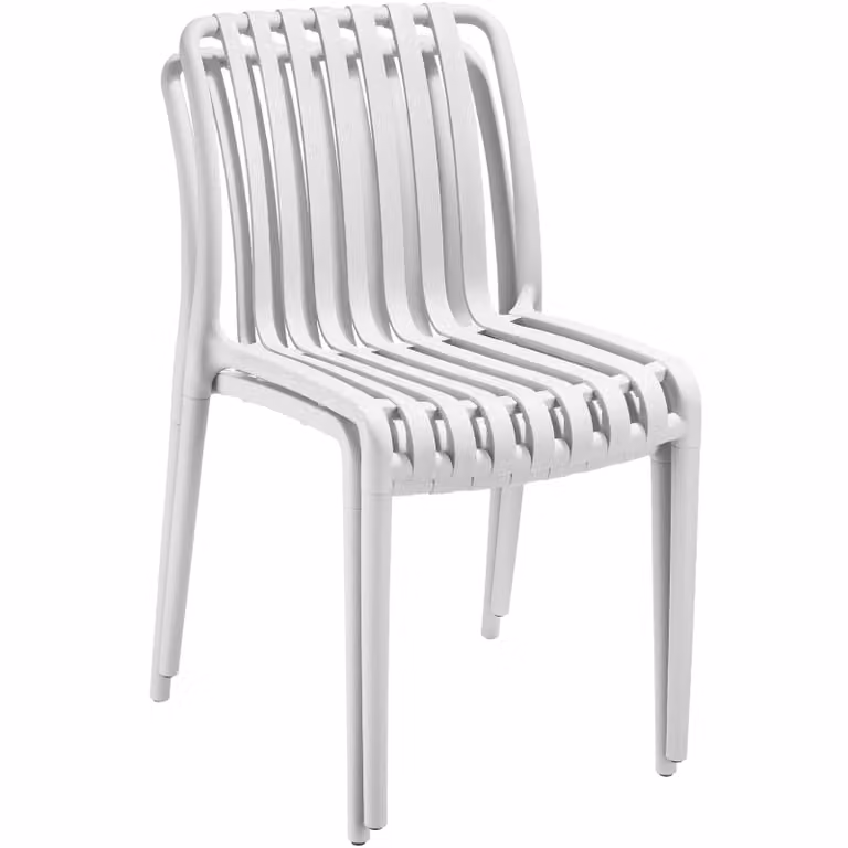 Set di 2 sedie da giardino Alcudia TecTake GmbH, impilabili e resistenti alle intemperie, colore beige/bianco