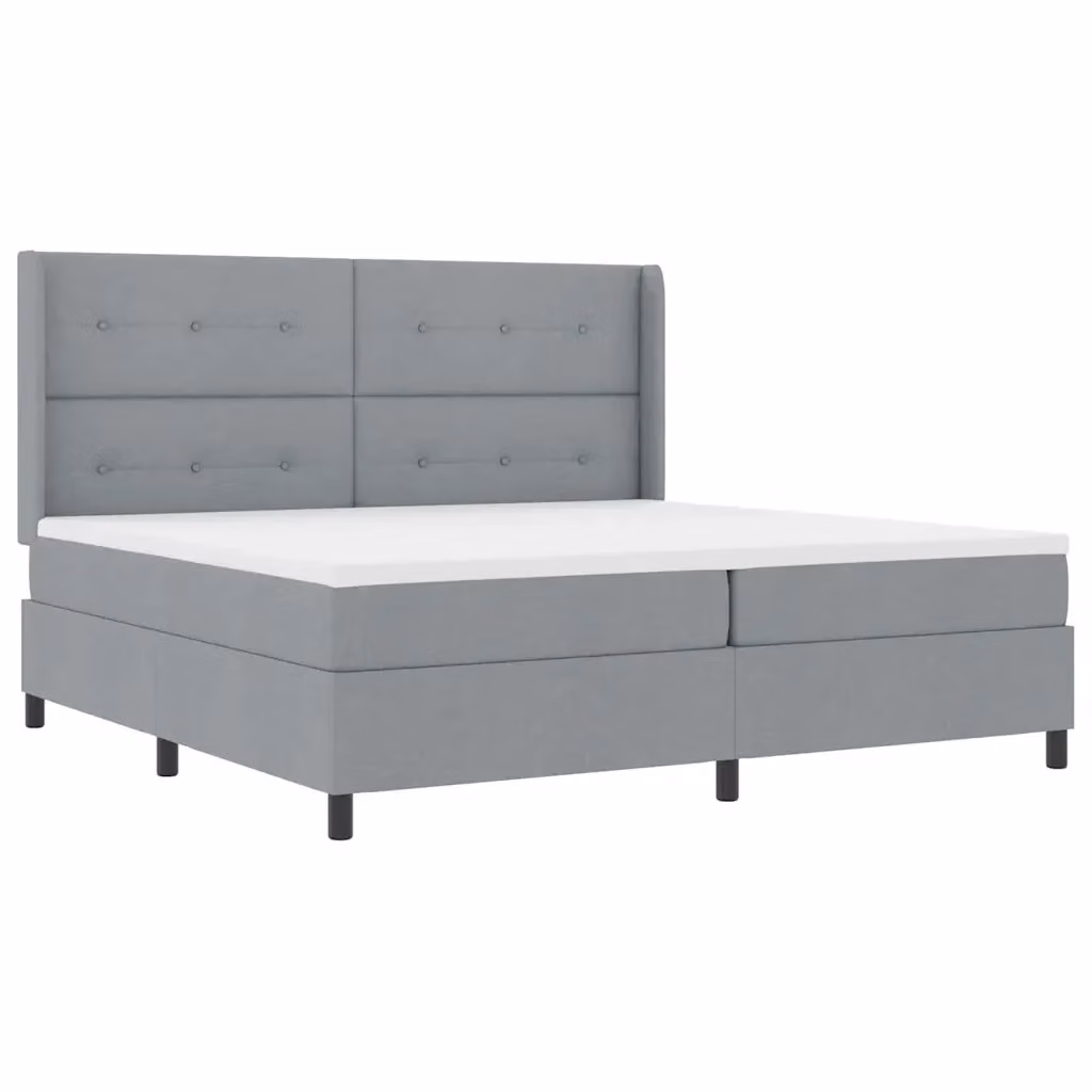 Letto moderno vidaXL con molle a sacchetti e illuminazione LED sottostante, rivestimento in tessuto grigio, L/P/H: 200 x 200 x 28 cm – 2
