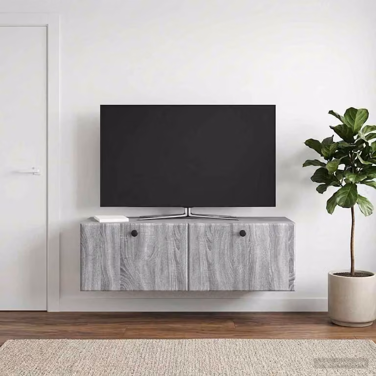 Mobile Porta TV da Muro vidaXL Moderno Grigio L 98 cm, P 31 cm, H 30 cm