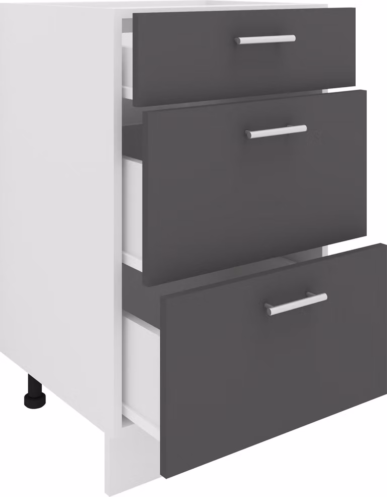 Armadio da cucina | Dimensioni ca. H. 82 x W. 50 x. T. 46 cm | Armadio con tre cassetti | Mobili da cucina - Esilo