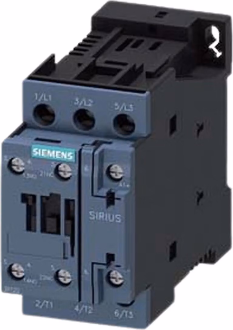 Contattore Siemens, AC-3e, 12 A/5,5 kW/400 V, 3 poli, DC 24 V, 1S+1Ö, collegamento a vite, 1 pz.