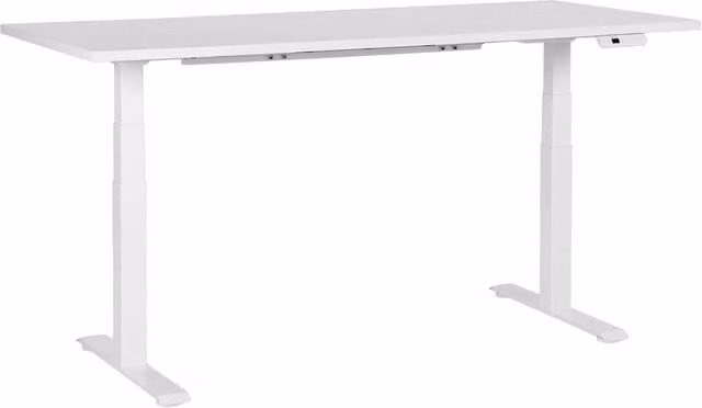 Scrivania regolabile in altezza elettricamente BELIANI bianca con piano in MDF e struttura in metallo L: 180 cm, P: 80 cm