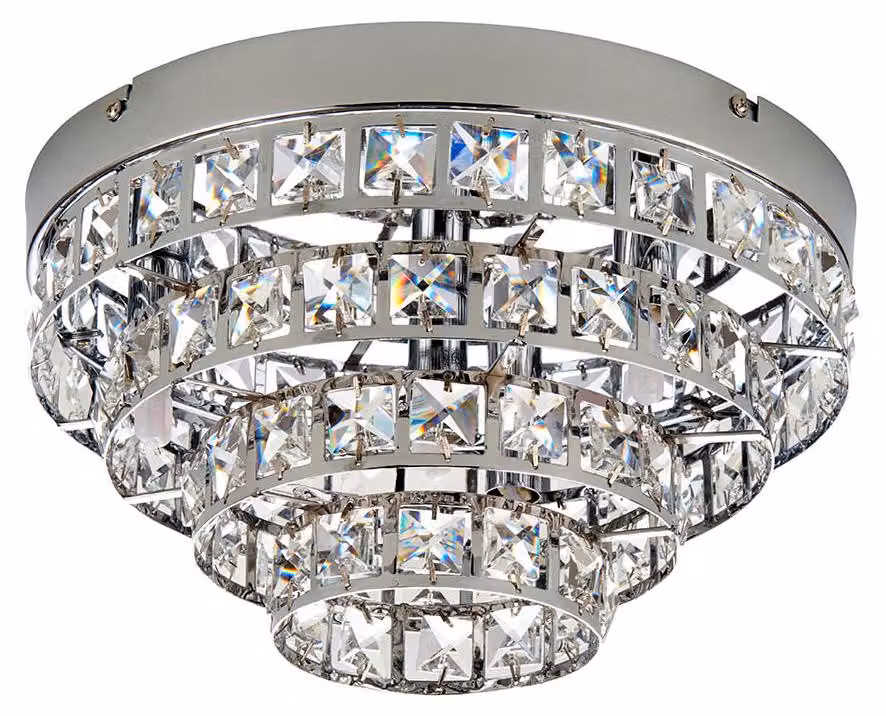 Lampada a sospensione MOTOWN cromata 4xG9x15W con cristalli, dimensioni: 16,5x30x30 cm, IP20, Endon