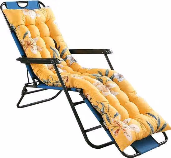 Comodo cuscino da giardino - 168x53 cm - Comodo divano a sdraio - Con cinture di sicurezza - Design grigio