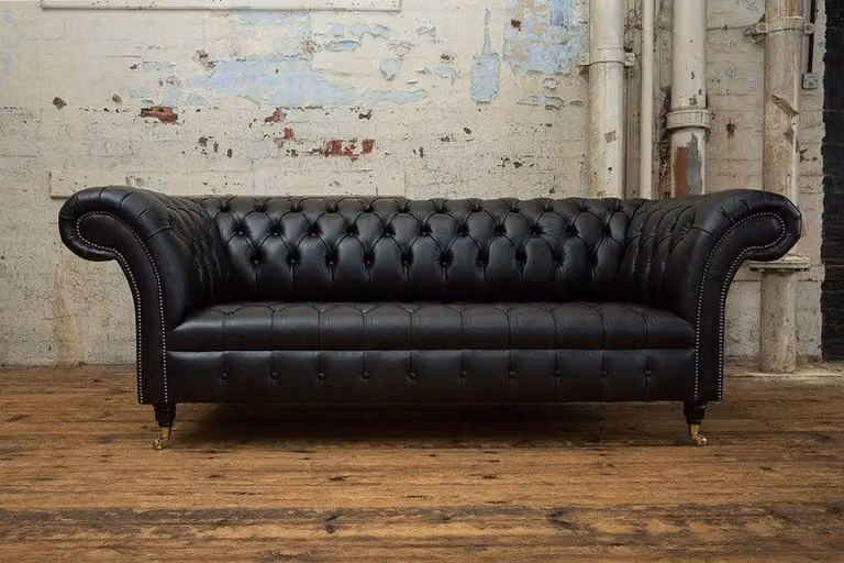 Ledersofa Sofa Couch Garnitur 3 Sitzer Sofas Couchen Chesterfield Leder Polster
