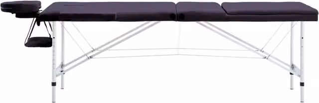 Lettino da massaggio professionale vidaXL a 3 sezioni in alluminio viola