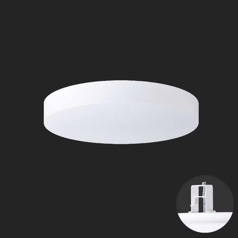 OSMONT DEL65100 DELIA V2 apparecchio da incasso a soffitto/parete in plastica bianco IP44 3000 K 27W LED HF combinazione di emergenza 3 h