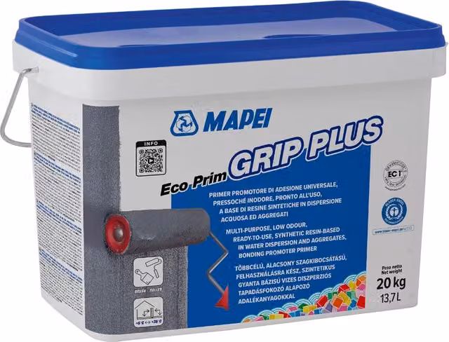 Mapei Eco Prim Grip Plus Primer Promotore di Adesione Universale Grigio, 20 kg