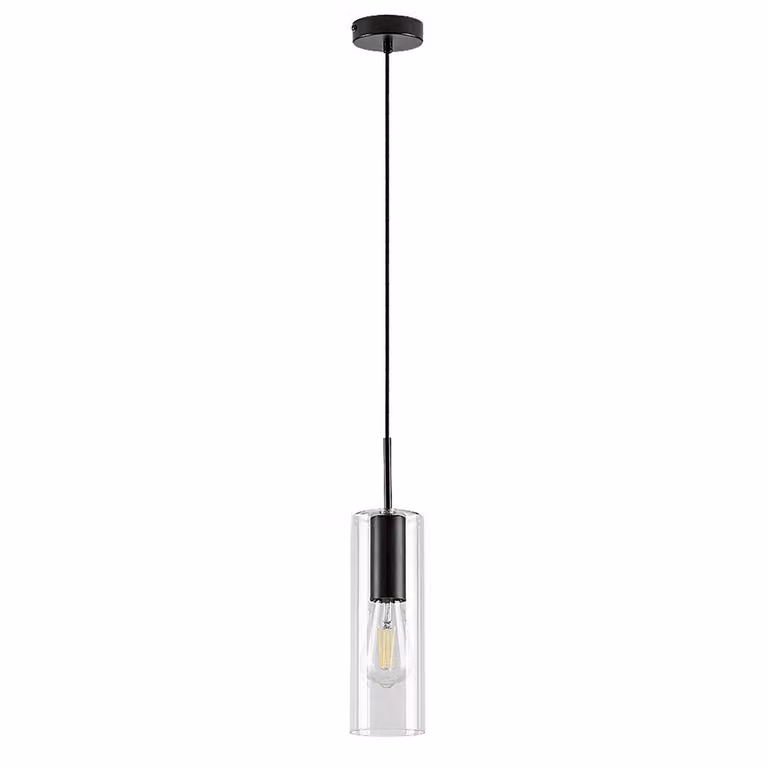 Rabalux 72049 Lampada a sospensione 1 spot Esta, E27, nero, rotonda, moderna, ø90mm