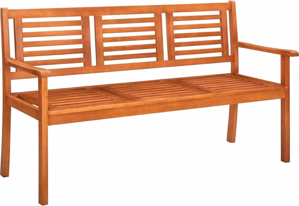 The Living Store Panca da giardino a 3 posti 150 cm in legno massiccio di eucalipto