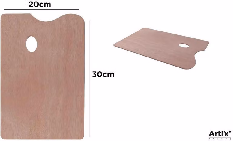 Pallet rettangolare in legno per pittura 20x30cm