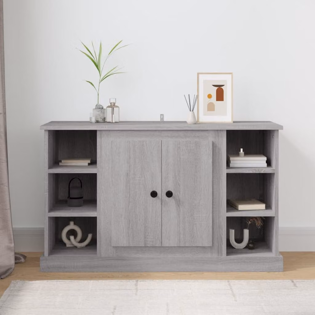 Credenza vidaXL in Legno Multistrato Grigio Sonoma L: 100 cm, P: 35,5 cm, H: 60 cm