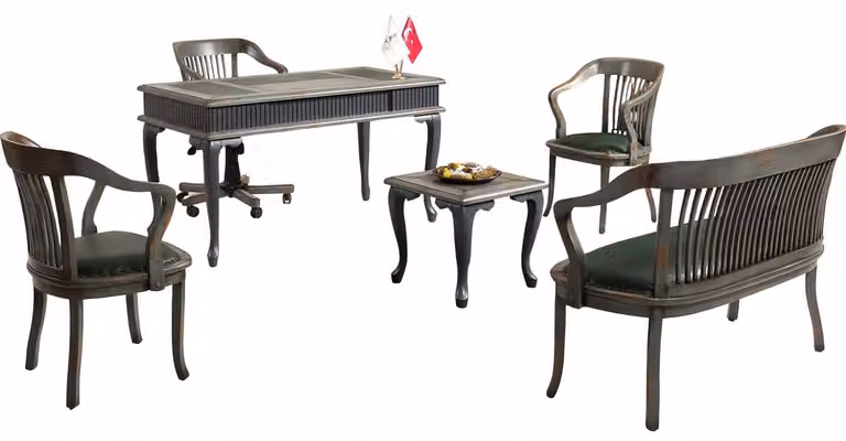 Büromöbel Arbeitszimmer Set Sessel Sofa Couchtisch Schreibtisch Modern Lux 6tlg