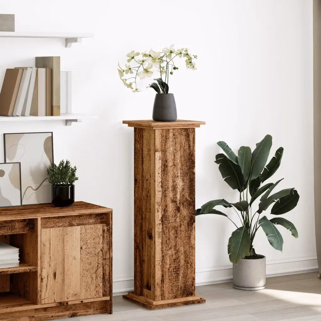 Espositore con Portaoggetti vidaXL in Legno Antico Marrone, L/P/H: 31 x 30 x 90 cm