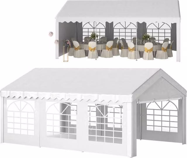 Tenda da giardino 6x4m ¨C Minimal ¨C Polietilene, acciaio, bianco