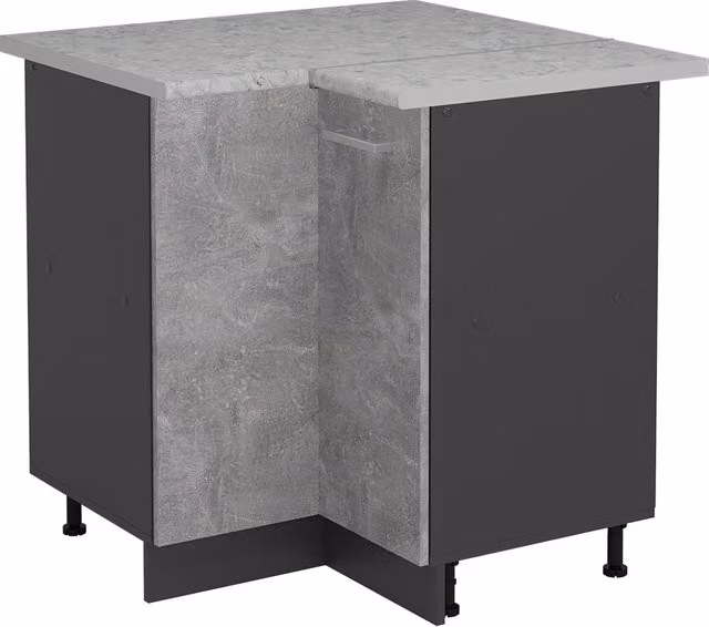Mobile ad angolo cucina R-Line Calcestruzzo/Antracite 75.6 cm PL Marmo Vicco