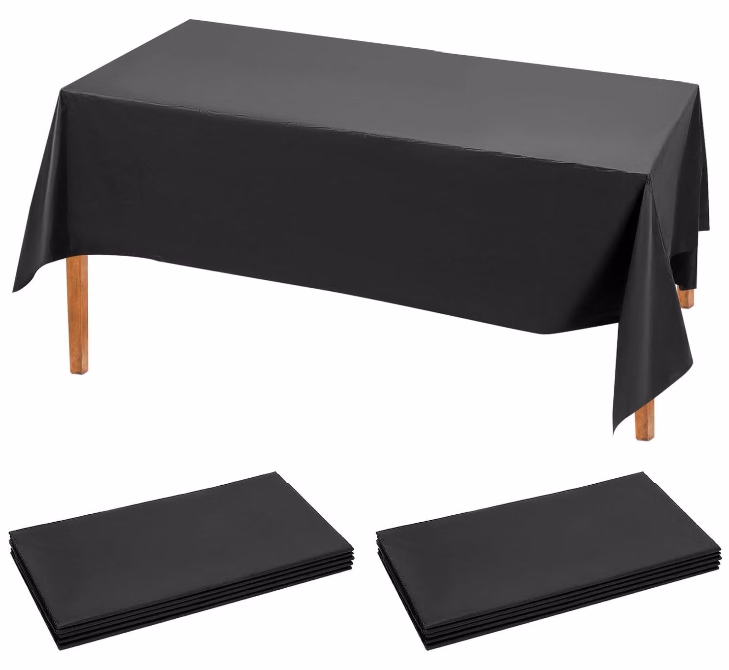 Tovaglioli di plastica neri, confezione da 10 pezzi, dimensioni 274 x 137 cm, impermeabili, ideali per eventi