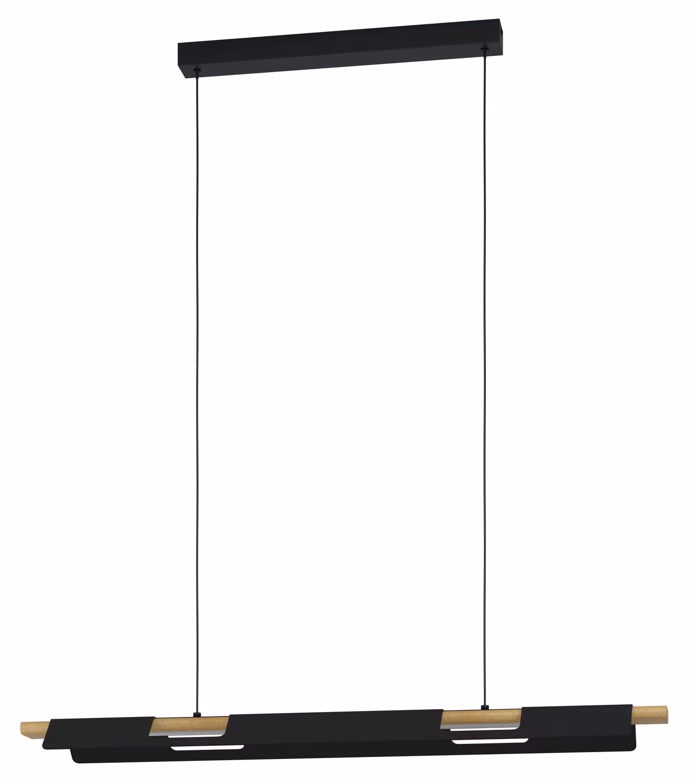 Lampada a sospensione Eglo Ermua LED nero/legno 31 watt dimmerabile
