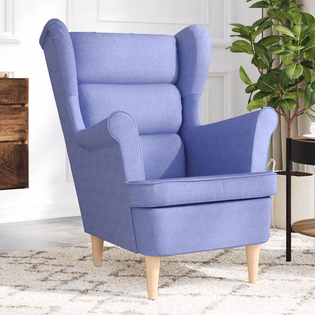 Maison Exclusive - Poltrona in tessuto, colore blu jeans, dimensioni 74x84x100 cm