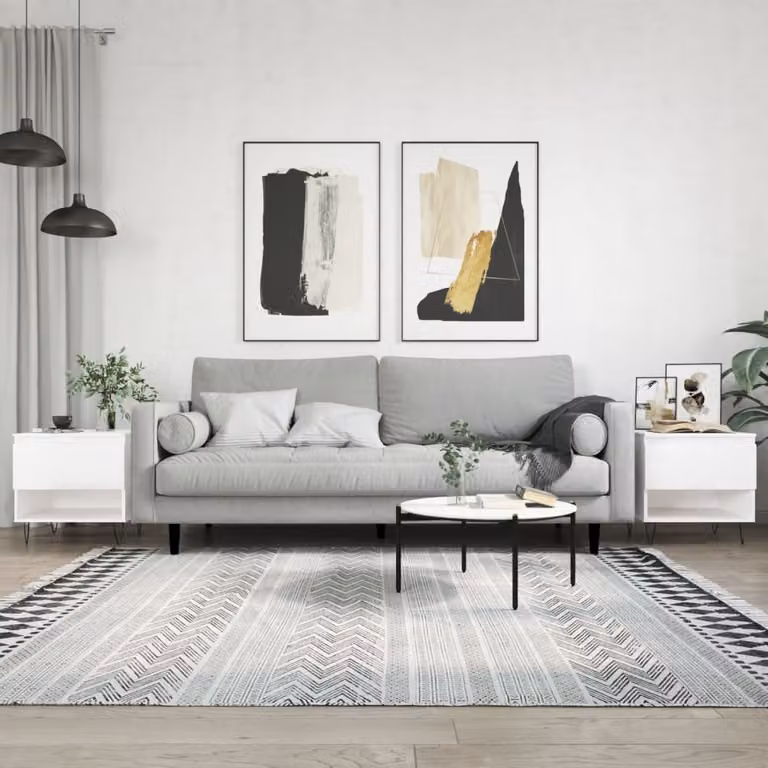 Maison Exclusive - Tavolini da salotto 2 pz. Bianco lucido 50x46x50 cm Materiale ligneo