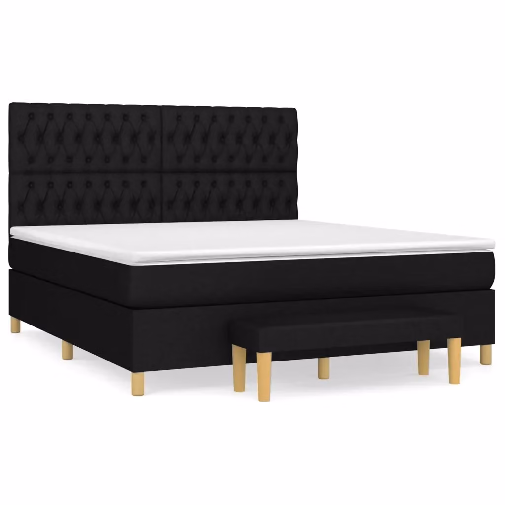 Letto Ibrido con Giroletto a Molle e Materasso vidaXL, Colore Nero e Bianco, L/P: 180 x 200 cm – 2