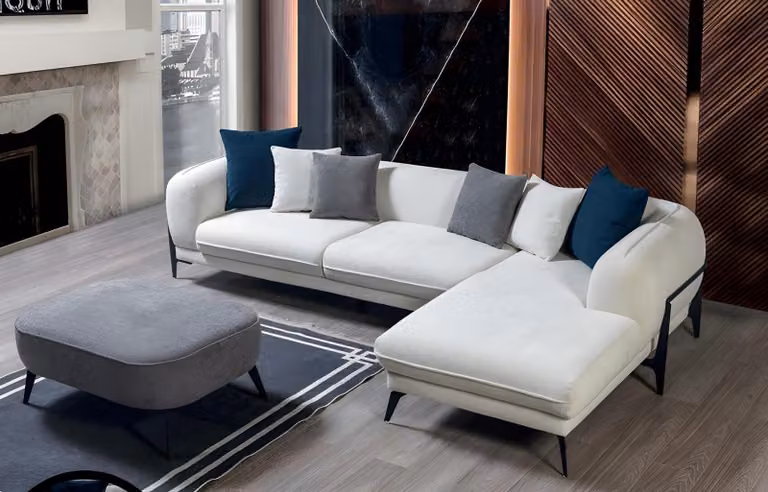 Ecksofa L-Form Wohnlandschaft Eck Polstersofa Sitz Design Couch Sofas Stoff