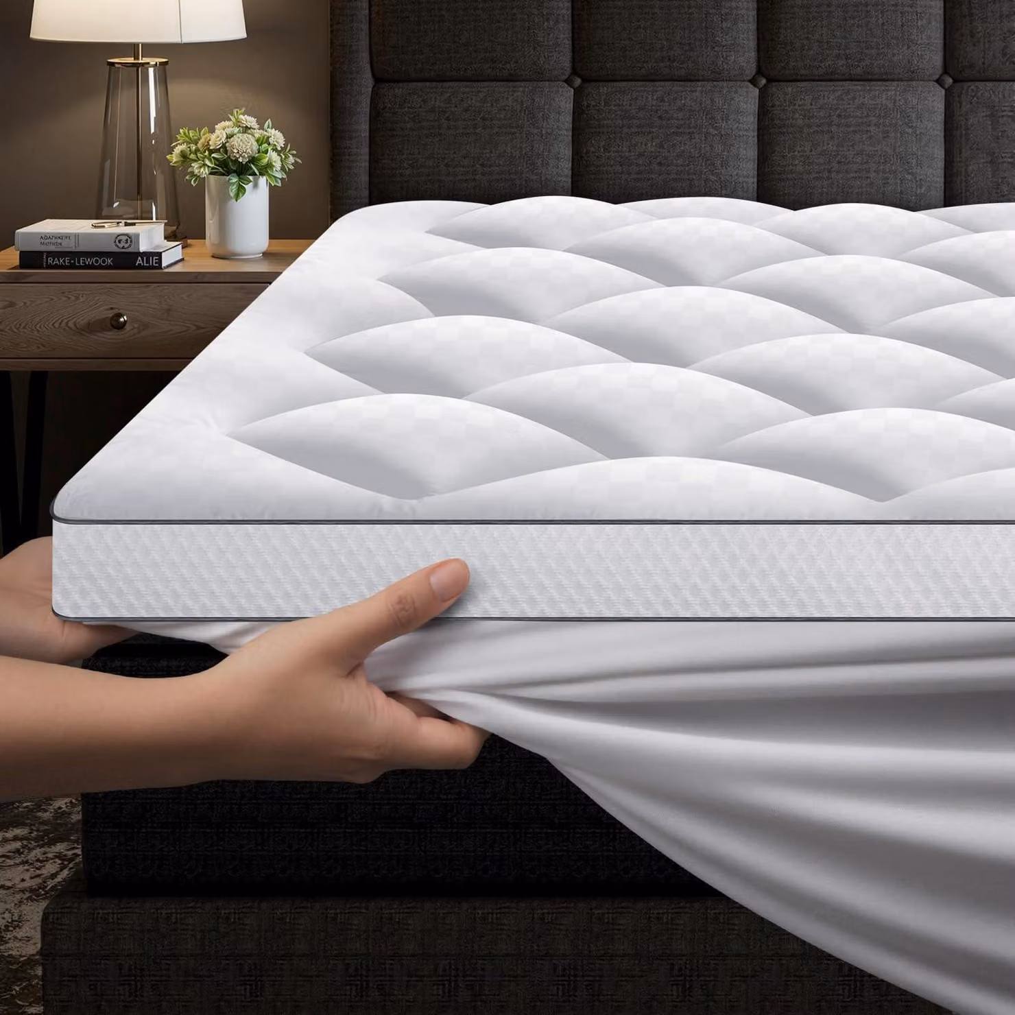 Topper per materasso, 1000 g/m², ultra-morbido, con particelle di memory foam, dimensioni 135x200 cm