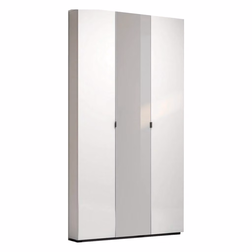 Armadio multiuso DMORA bianco lucido con ante a battente e ripiani interni L: 11 cm, P: 19 cm, H: 200 cm – 2
