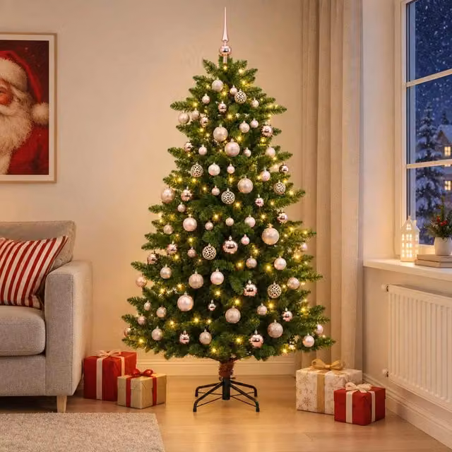 Albero di Natale Artificiale con Palline 240 cm 300 LED 3461379