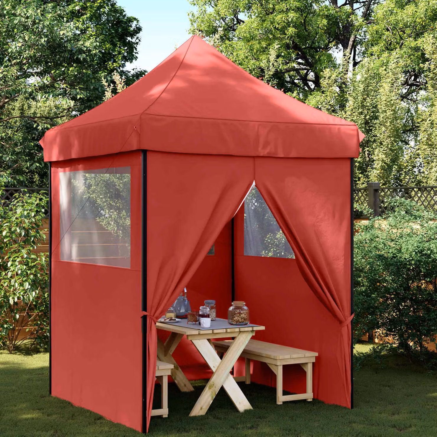 Maison Exclusive - Tenda per feste, 200 x 200 x 306 cm, colore bordeaux, tessuto Oxford